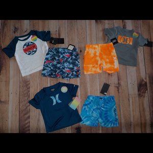 Hurley Baby Boys Swim Shorts Rash Guard Shirt UPF 50+ Toddler 12M NWT